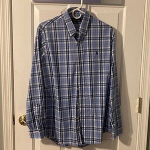 Men’s Ralph Lauren Blue and White Plaid Shirt Button Down size:Medium